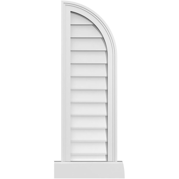 Ekena Millwork Quarter Round Top Right Surface Mount PVC Gable Vent w/ 2"W x 2"P Brickmould Sill Frame, 12"W x 38"H GVPQR12X3803SN - main